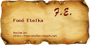 Fonó Etelka névjegykártya